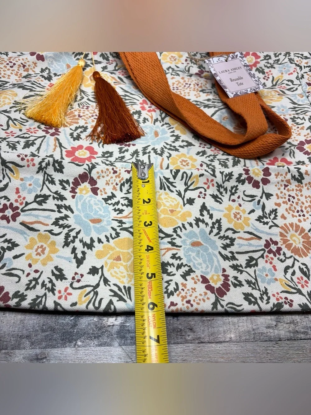 Laura Ashley Floral Canvas Reusable Tote Bag